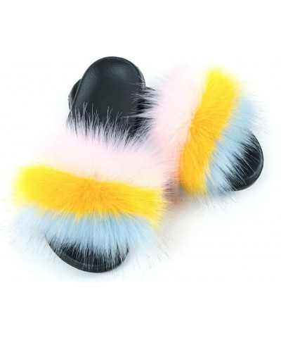 Furry Ladies Fluffy Fashion Slippers Summer Soft Fur NonSlip Faux Convenint Sandals Outdoor Colorful Design Home for $12.34 S...