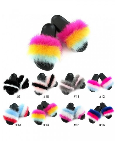 Furry Ladies Fluffy Fashion Slippers Summer Soft Fur NonSlip Faux Convenint Sandals Outdoor Colorful Design Home for $12.34 S...