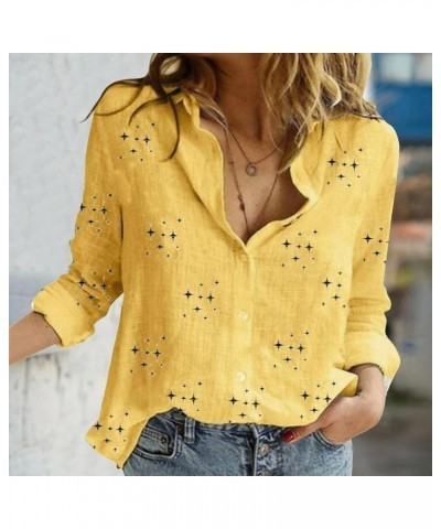 Flannel for Women Animal Print Short Sleeve Shirt T Shirts for Women for Waitress Yellow- Shirt for Women 2024 $10.06 Athleti...