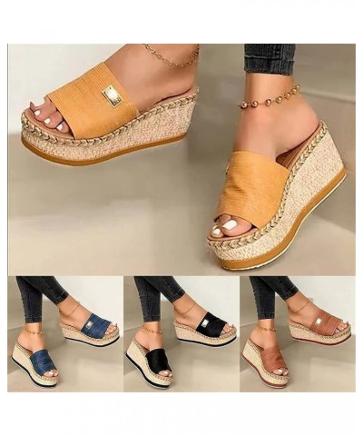 Hessian Espadrilles Sandals Womens Wedge Platform Sandal Summer Open Toe Casual Comfort Breathable Walking Shoes Ladies Slip ...