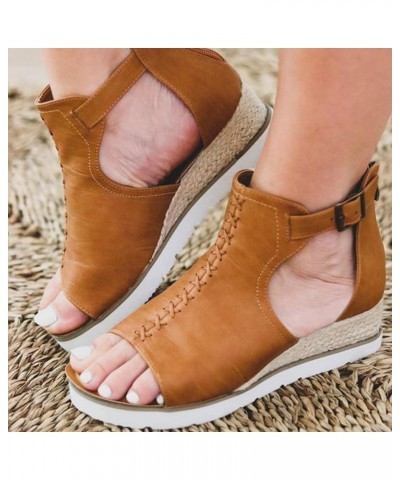 Womens Espadrilles Sandals Platform Open Toe Ankle Strap Buckle Summer Wedge Shoes Fashion Cutout Roman Gladiator Sandals Lad...