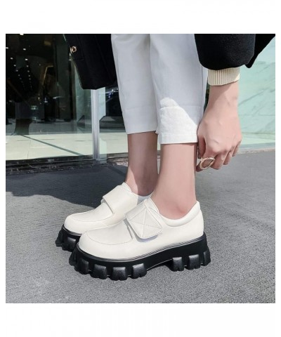 Women Casual Comfort Shoes Round Toe Non-Slip Platform Business Office Work Shoes 40 White $33.59 Flats