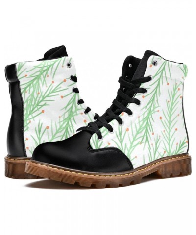 Classic Winter Shoes Women's Leather Boots Print Girl Ankle Boots Grass High Top Lace Up 6.5 $34.32 Boots