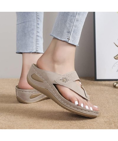 Women's Arch Support Sandals Summer Slip on Flip Flops Slippers Soft Sole Orthotic Comfortable Walking Sandals Lightweight Be...