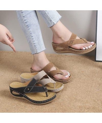 Women's Arch Support Sandals Summer Slip on Flip Flops Slippers Soft Sole Orthotic Comfortable Walking Sandals Lightweight Be...