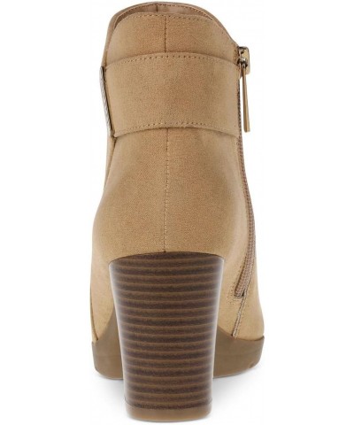 Womens Rina Faux Suede Almond Toe Ankle Boots Tan 10.5 Medium (B,M) $30.62 Boots