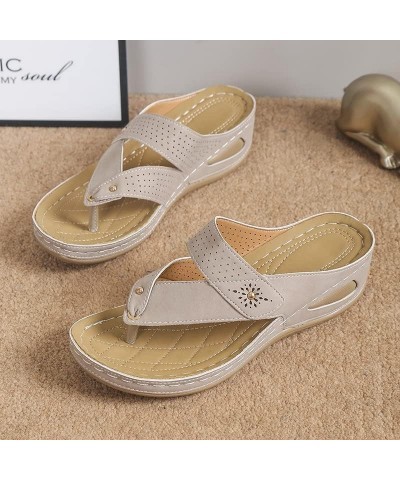 Women's Arch Support Sandals Summer Slip on Flip Flops Slippers Soft Sole Orthotic Comfortable Walking Sandals Lightweight Be...