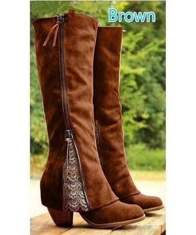 Western Boots for Women Sunflowers Embroidery Cowboy Boots Mid Calf Chunky Heel Retro Square Mid-Calf Booties 9 10_brown $20....