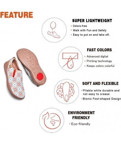 Women's Slip-on Loafers Art Painted Walking Shoes Lightweight Comfort Fashion Leather Travel Sneakers Decorative Tiles Style ...