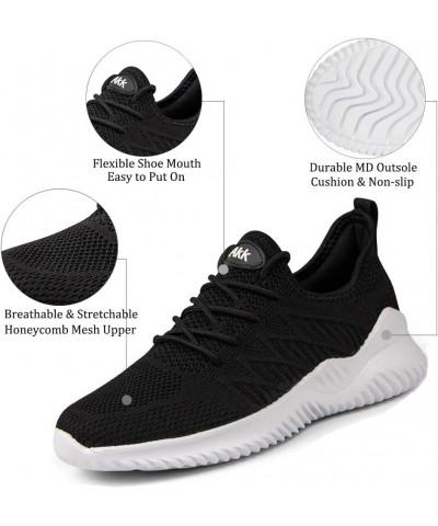 Womens Walking Tennis Shoes - Slip On Memory Foam Lightweight Casual Sneakers for Gym Travel Work 1803black $26.20 Athletic S...