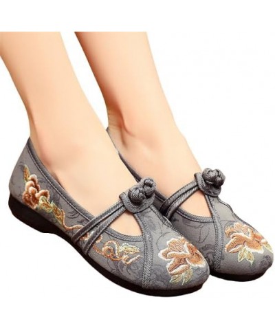 Women's Canvas Shoes Embroidered Flower Art Ballet Shoes Walking Shoes Mary Jane Shoes,Pink,34 39 Black $18.00 Flats