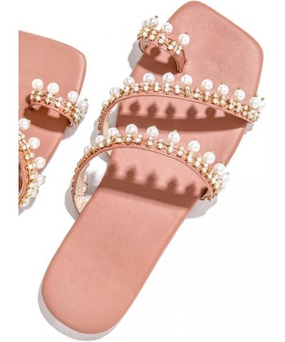 Summer Women Ladies Fashion Casual Flat Retro Slippers Crystal Shoes Sandals Casual Slippers Pink $13.44 Sandals