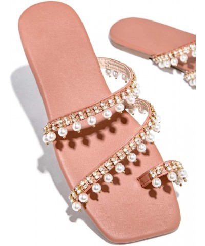 Summer Women Ladies Fashion Casual Flat Retro Slippers Crystal Shoes Sandals Casual Slippers Pink $13.44 Sandals