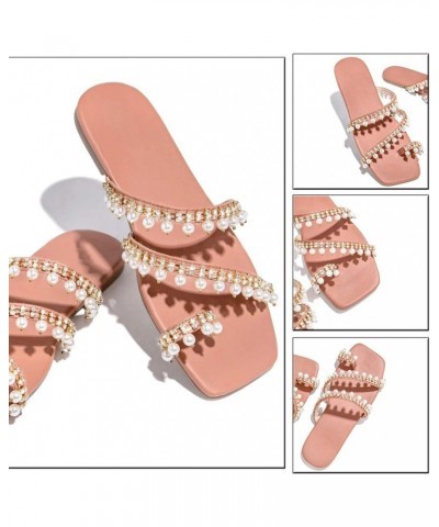 Summer Women Ladies Fashion Casual Flat Retro Slippers Crystal Shoes Sandals Casual Slippers Pink $13.44 Sandals