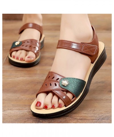 Women Sandals Ladies Comfortable Flat Sandals Open Toe Beach Shoes Mother Sandals Large Size 9 17 $15.00 Sandals