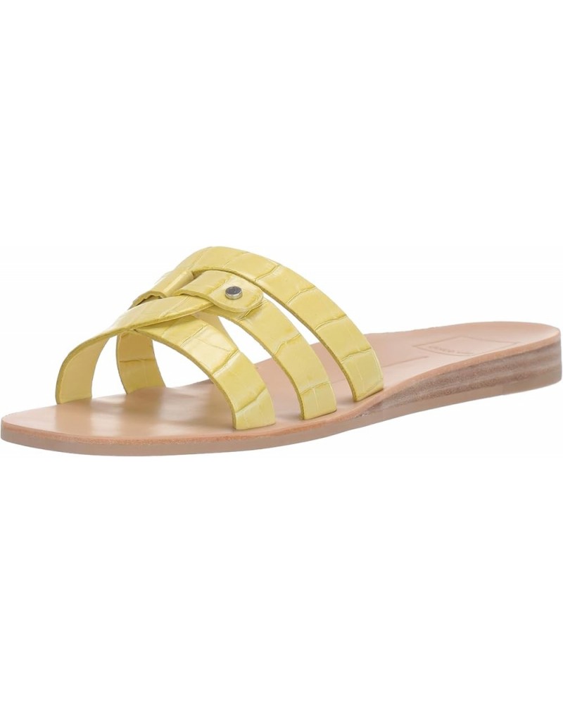 Women's Cait Slide Sandal Citron Crocodile Embossed Stella $20.70 Sandals