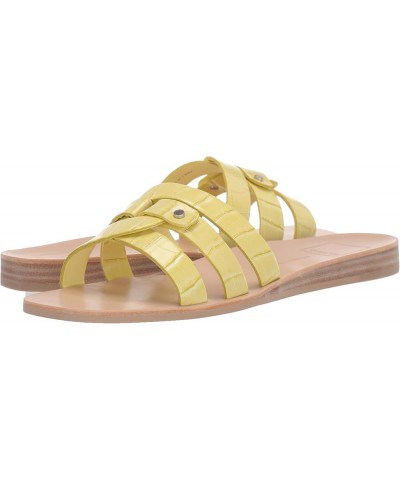 Women's Cait Slide Sandal Citron Crocodile Embossed Stella $20.70 Sandals