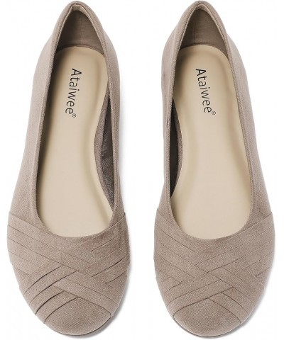 Women's Wide Width Flats Shoes - Casual Comfortable Round Plus Size Ballet Shoes. 2308-0002 Tan $24.18 Flats