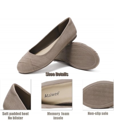 Women's Wide Width Flats Shoes - Casual Comfortable Round Plus Size Ballet Shoes. 2308-0002 Tan $24.18 Flats