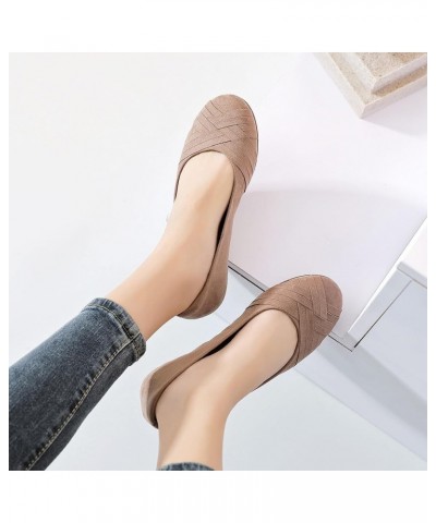 Women's Wide Width Flats Shoes - Casual Comfortable Round Plus Size Ballet Shoes. 2308-0002 Tan $24.18 Flats