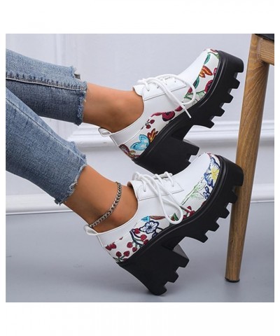 Women Unpositioned Printing Sandals Thick Heel Thick Sole Retro Small Leather Shoes Flower Feature Non Positioning Printing T...