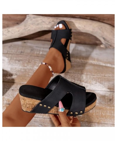 Flip Flops For Heel Strap Women Slides Womens Sandals Dressy Heavy Duty Drawer Slides Mary Jane Flats Sandals Black-8 $11.67 ...