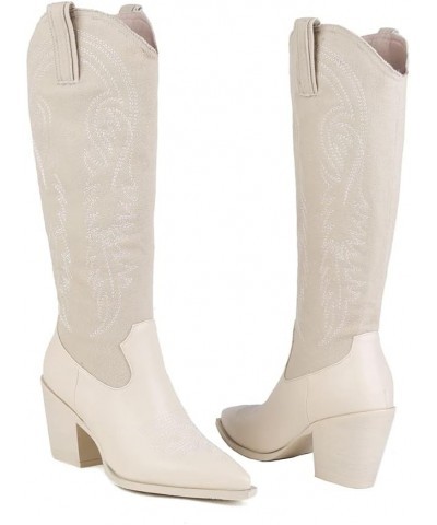 Classic Cowboy Boots for Women White Cowgirl Boots 29 Beige $27.59 Boots