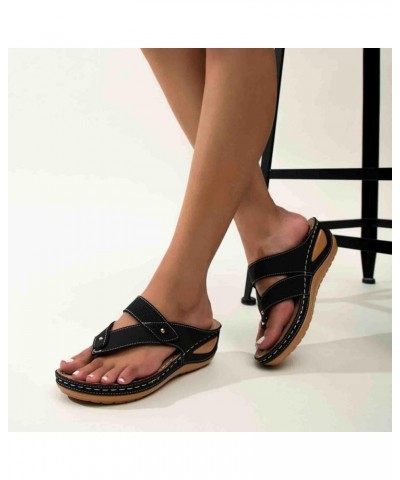 Women's Flip Flops Comfortable Massage Walking Shoes Plantar Fasciitis Thong Sandals Slides with Arch Support Black $16.31 Sa...