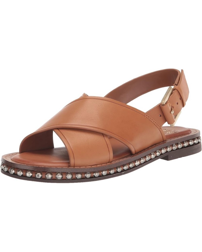 Women's Ceemilo Buckle Strap Sandal Flat Light Cognac $47.28 Sandals