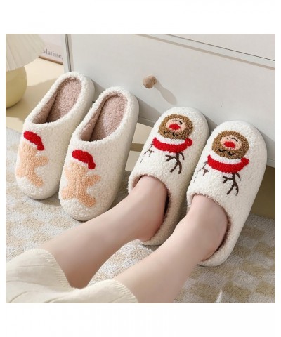 Christmas Reindeer Slippers for Women & Men,Cozy Santa Claus,Gingerbread Man,Christmas Tree Slippers Slides,Plush Warm Fluffy...