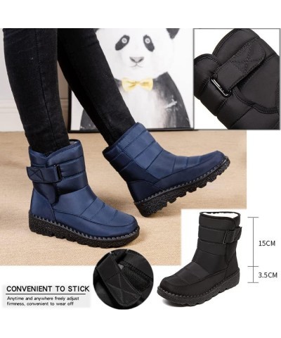 Womens Winter Snow Boots Thickening Warm Faux Fur Lined Waterproof Oxford Cloth Non Slip Platform High Top Ankle Booties Red ...