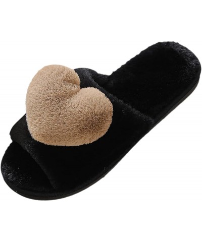 New Foreign Trade Woolen Plush Warm Love Slippers For Autumn And Winter Warm Slippers Women Brown $10.19 Fashion Sneakers