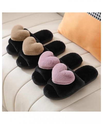 New Foreign Trade Woolen Plush Warm Love Slippers For Autumn And Winter Warm Slippers Women Brown $10.19 Fashion Sneakers