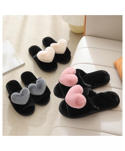 New Foreign Trade Woolen Plush Warm Love Slippers For Autumn And Winter Warm Slippers Women Brown $10.19 Fashion Sneakers