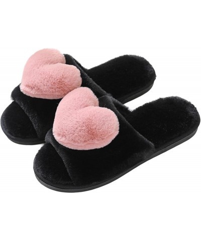 New Foreign Trade Woolen Plush Warm Love Slippers For Autumn And Winter Warm Slippers Women Brown $10.19 Fashion Sneakers