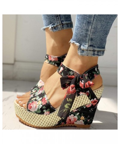 Work Pumps Soft Platform Wedge Heel Sandals Beach Boho Sandals Slip Platform Sandals Flat Buckle Sandals White $15.39 Athleti...