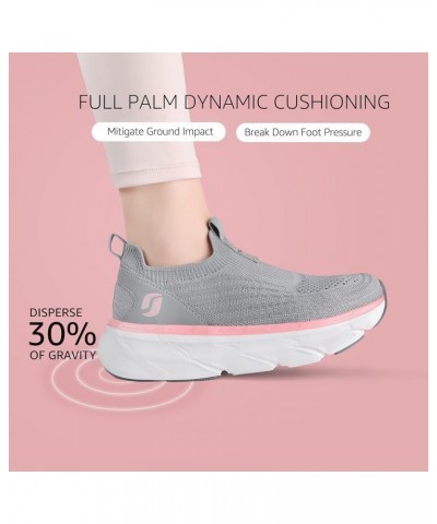 Walking Shoes Women Slip on Sneakers with Arch Support Memory Foam Dark Grey Pink $23.95 Athletic Shoes