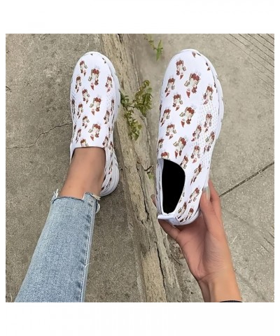 Women's Canvas Slip On Shoes Sneakers for Women Comfortable Elastic Sneakers Nursing Shoes for Women Z 02-white $14.71 Fashio...