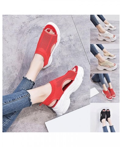 Womens Walking Sandals, Platform Sandals for Women Women's Slip On Mesh Walking Shoes Summer Slip-On Sandals Orthopedic Platf...