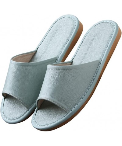 Leather Slippers Unisex, Comfy Premium Summer Sandals，Open Toes Indoor Slippers Leather Sandals Casual House Shoes Bedroom Sl...