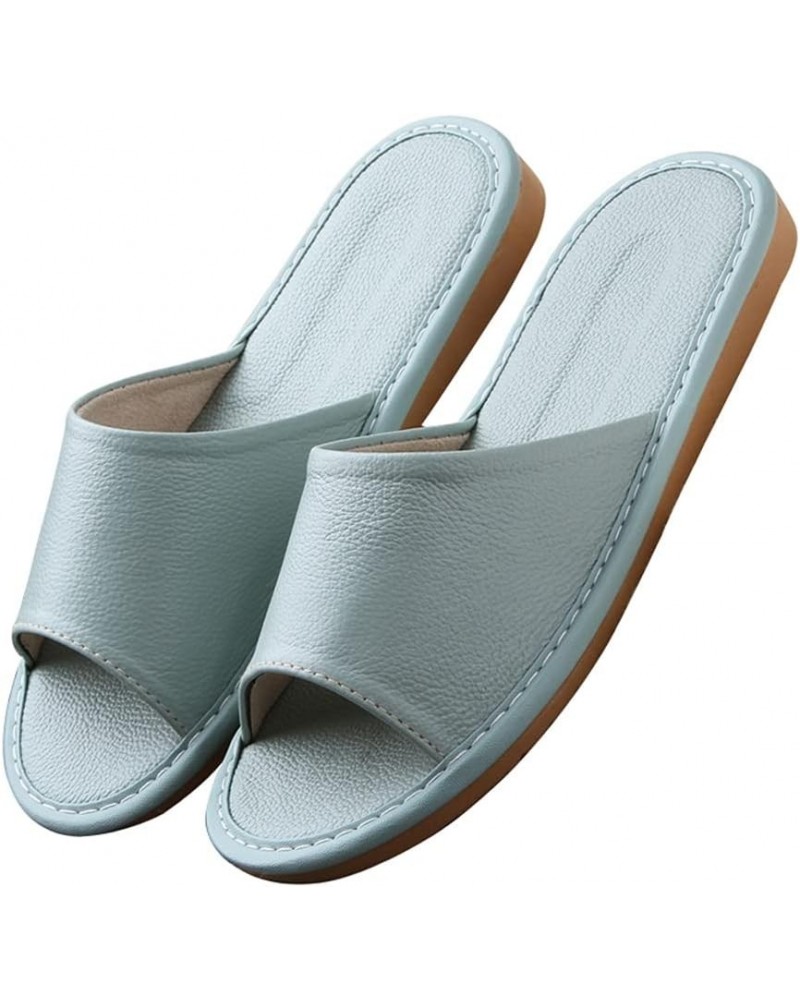 Leather Slippers Unisex, Comfy Premium Summer Sandals，Open Toes Indoor Slippers Leather Sandals Casual House Shoes Bedroom Sl...