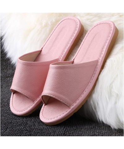 Leather Slippers Unisex, Comfy Premium Summer Sandals，Open Toes Indoor Slippers Leather Sandals Casual House Shoes Bedroom Sl...