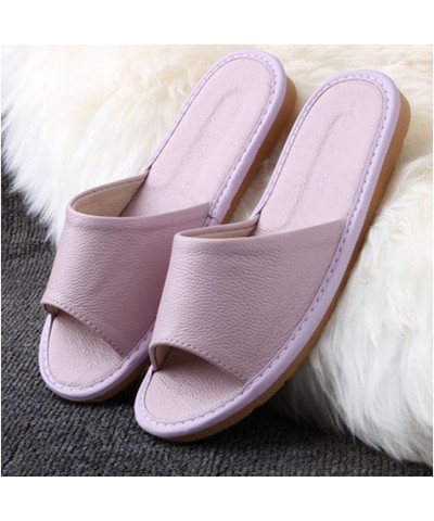 Leather Slippers Unisex, Comfy Premium Summer Sandals，Open Toes Indoor Slippers Leather Sandals Casual House Shoes Bedroom Sl...