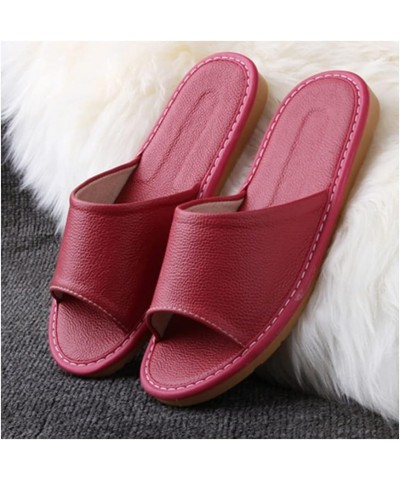 Leather Slippers Unisex, Comfy Premium Summer Sandals，Open Toes Indoor Slippers Leather Sandals Casual House Shoes Bedroom Sl...