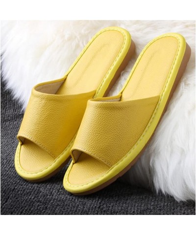 Leather Slippers Unisex, Comfy Premium Summer Sandals，Open Toes Indoor Slippers Leather Sandals Casual House Shoes Bedroom Sl...