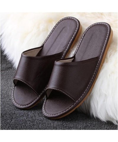 Leather Slippers Unisex, Comfy Premium Summer Sandals，Open Toes Indoor Slippers Leather Sandals Casual House Shoes Bedroom Sl...