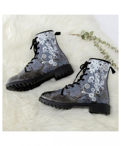 Women Shoes Short Boots Halloween Classic Round Toe Lace Up Chunky Low Heel Ankle Boots Casual Boot for Women Black $18.21 Boots