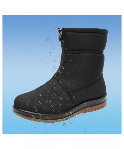 Boots Women Mid Calf Boots Flat Womens Snow Winter Boots Ankle Booties for Women With Heel Black 6 $17.81 Boots