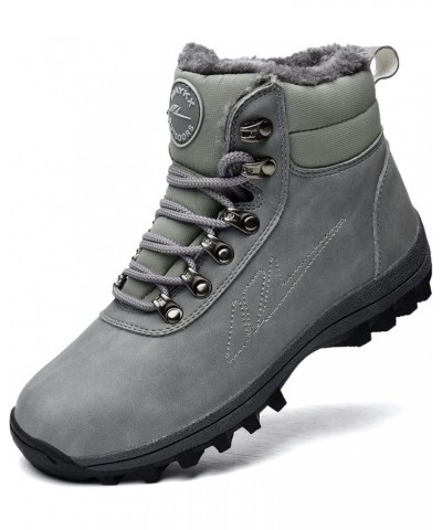 Mens Womens Winter Snow Boots Hiking Climping Booties Warm Waterproof Fur Lined Non Slip Leather Ankle US 4-14.5 Grey $29.57 ...