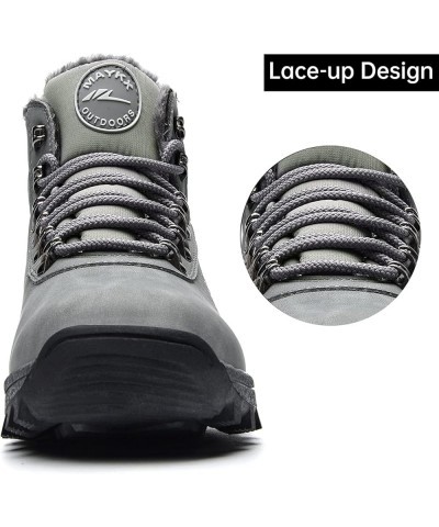 Mens Womens Winter Snow Boots Hiking Climping Booties Warm Waterproof Fur Lined Non Slip Leather Ankle US 4-14.5 Grey $29.57 ...